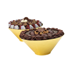 Tazón de metal novedoso para chocolate, hecho a mano con acabado dorado, ideal para regalar en ocasiones como el Ramadán, para servir dátiles, frutos secos y chocolate. - Product Image 3