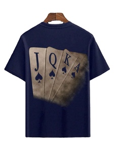 Men's Casual Acid Wash <b>Vintage</b> <b>T</b>-<b>Shirts</b> High Street Cotton Drop Shoulder with Custom O-neck Print Short Sleeves - Product Image 2