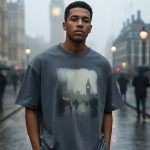 T-shirt oversize en maille 100 % polyester de qualité supérieure, coupe droite, épaules tombantes, pour homme, avec étiquette personnalisée et impression sérigraphiée du nom de la marque - Product Image 5