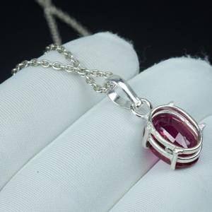Pendentif rubis rouge en argent sterling 925, collier bohème fait main, cadeau surprise pour elle, bijoux - Product Image 4
