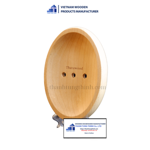 Wooden Soap Dish With Drainage Holes Anti-Slip Natural Finish Simple Shape Design Made in - Product Image 6