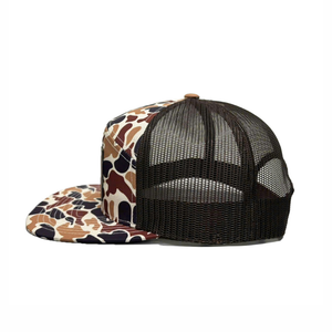 High Quality Leather Patch Flat Brim Camouflage Printing Hunt <b>Cap</b> <b>Camo</b> Trucker Hat Snapback Mesh <b>Cap</b> for Outdoor Hunting <b>Cap</b> - Product Image 3