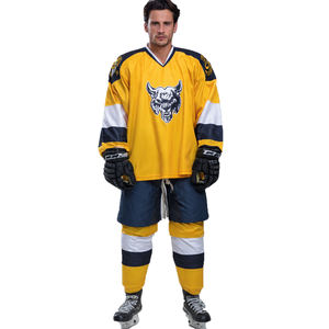 Maillot de hockey sur glace à manches longues pour homme, coupe ample, imprimé équipe de hockey, hauts de maillot de hockey pour homme - Product Image 3