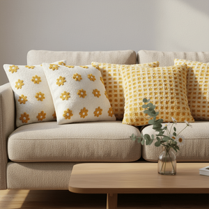 SOGA 5PC Home Decor Set Sunshine Polka Dot Bliss Pillowcase Retro Daisy Chain <b>Decorative</b> <b>Pillow</b> Cover Seat Cushions <b>Pillows</b> - Product Image 4