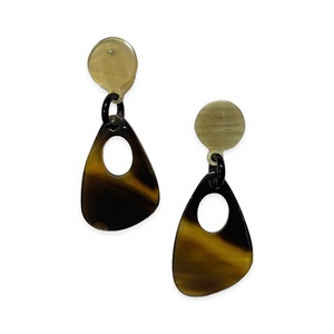 Pendientes de Aro Hechos a Mano con Cuerno de Búfalo Ecológico y Laca, Forma Ovalada, Lindos para Niños, para Aniversario, Cuidado de la Salud, Arte - Product Image 2