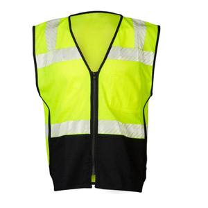 <b>Hi</b> <b>Vis</b> Reflective Safety Vest Unisex Polyester Workwear <b>Orange</b> with Pockets and Zipper Closure Durable Safety Vest for Men - Product Image 4
