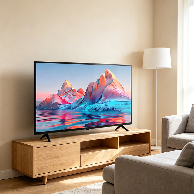 Full Screen Ultra Narrow Bezel QLED 4K UHD Smart TV Low Input Mini LED Backlight High Brightness Home Theater TV Global Supplier