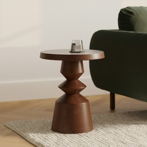 Handcrafted Walnut Wood Sculptural <b>Side</b> <b>Table</b> | Wholesale Wooden Accent <b>Table</b> - Product Image 1