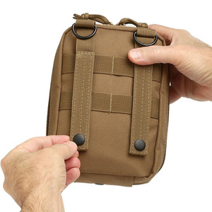 Premium Waterproof Striped Tactical Leather Medical Pouch with Zipper Closure and Polyester Lining Emergency First Aid Bag - Product Image 5