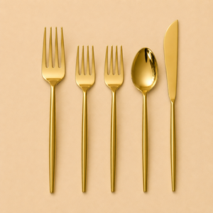 Designer Gold Finish <b>Spoon</b> Set Stainless Steel Mirror Shine Tableware for Fine Dining - Product Image 2