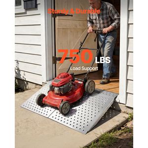 "Aluminum Wheelchair Ramp 29.5x24.3in Non-Slip 750lb Load Cap <b>Walker</b> & <b>Rollator</b> Accessible Ramp" - Product Image 3