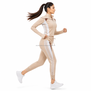 Women's Performance Half Zip Tracksuit <b>Athletic</b> Jogger Set Fitness Sportswear Custom Logo OEM ODM Wholesale Apparel Manufacturer - Product Image 3