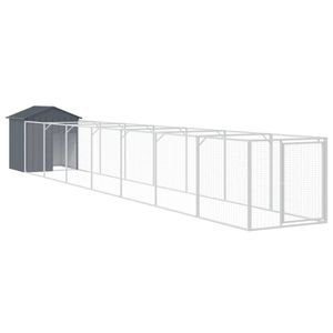 Maison pour chien en acier galvanisé anthracite de 46.1 "x 320.1" x 48.4 "avec toit Maisons et meubles pour animaux de compagnie - Product Image 2