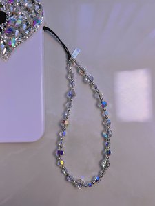 Cadena de Cristal Estrellado con Brillo Holográfico, Correa de Lujo con Efecto Rayo Lunar, Cuentas de Polvo Galáctico Reina de Hielo, Amuleto de Hada Disco y Amuleto de Diamante - Product Image 6
