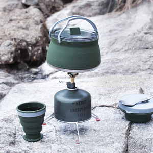 Ensemble de cuisine d'extérieur pour 1-2 personnes, ustensiles de camping portables avec vaisselle - Product Image 3