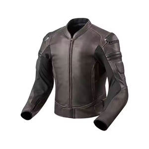 Chaqueta de Motociclista Vintage para Hombre, Chaqueta de Cuero Genuino para Motocicleta, Chaqueta de Carreras con Protección Acolchada - Product Image 1
