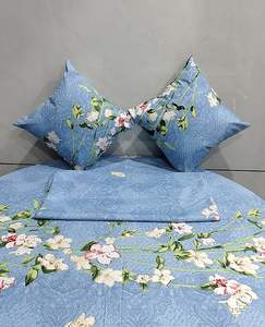 Juego de Ropa de Cama de 5 Piezas que Incluye 1 Sábana Doble con 2 Fundas de Almohada con 2 Cojines Rellenos de Algodón Azul Cielo 90 x 100 pulgadas - Product Image 1