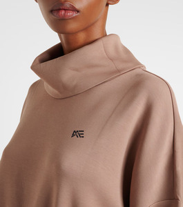 Sweat-shirt personnalisé pour femme, col montant, coupe oversize longue, tunique athleisure avec cordon de serrage à la taille - Product Image 5