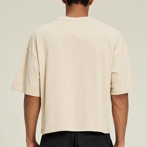 Camiseta de Alta Calidad para Hombre, Corte Cuadrado, Lavado a la Piedra, Poliéster y Algodón, Estilo Urbano Informal, Tallas Variadas - Product Image 5