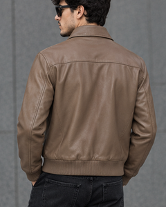 Chaqueta de Motociclista Casual para Hombre, de Cuero Sintético Marrón, con Capucha, Cuello Redondo, Cierre de Cremallera, Transpirable y de Secado Rápido - Product Image 6