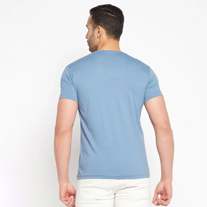 Casual Men's 100% Cotton Knitted Eco-Friendly Breathable Lightweight <b>V</b> Neck Short Sleeve Custom Logo Printing Regular <b>Fit</b> - Product Image 2