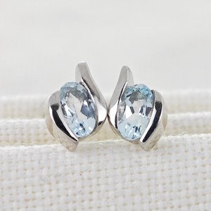 Sterling Silver Aquamarine <b>Earrings</b> <b>Blue</b> <b>Studs</b> March Birthstone Jewelry For Women - Product Image 5