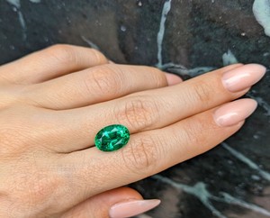 Natural & Synthetic Emerald Oval Cut Green Loose <b>Stone</b> Custom Sizes for Jewelry Supply - Product Image 4