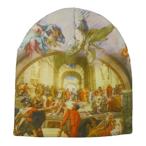 Vintage Painted Beanie 100% Acrylic Sublimation Print Unisex Adult Size 56-58CM Casual <b>Winter</b> Hat - Product Image 1