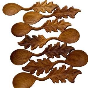 Vietnam Artistic Scoop Leaf Wooden <b>Spoon</b> Natural Wood Material for Spice Herb Scoop Serving Utensil Home Kitchen - Product Image 1