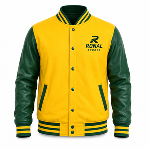 Chaqueta Deportiva de Béisbol de Invierno de Alta Calidad OEM, Chaqueta Universitaria de Lana con Logotipo Bordado en Chenilla en la Parte Delantera, Resistente al Viento, Personalizable - Product Image 1