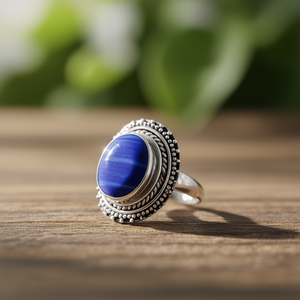 Fine <b>Ring</b> with <b>Lapis</b> <b>Lazuli</b> 5.2 Grams Weight - Product Image 3
