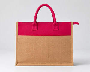 Professional Eco-Friendly Jute Tote <b>Bag</b> Zippered Handle Custom Logo Option <b>Medium</b> <b>Size</b> Groceries Supermarket Use Sustainable - Product Image 5
