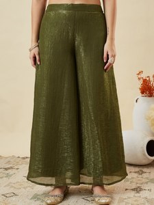 KURTI WITH PLAZZO & DUPATTO Product Details <b>Kurta</b> Fabric Crunchy <b>Silk</b> TOP LEBGTH 32 Plazzo Fabric - Product Image 5