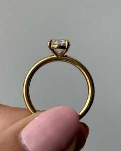 Bague de fiançailles en diamant de laboratoire ovale de 2 carats, or massif 14K 18K, bande solitaire, prix d'usine en gros B2B, certifiée IGI - Product Image 2