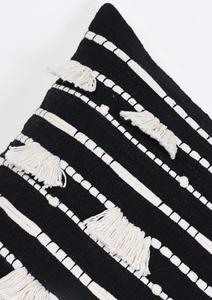 Hand Tufted Texture Boho Black and Ivory Cushion Cover Handmade <b>Decorative</b> <b>Pillow</b> Case for Sofa Bedroom Living Room Home Decor - Product Image 4