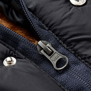 Men's Premium <b>Waterproof</b> Canvas Bomber Puffer <b>Jacket</b> Hooded Full Sleeve <b>Light</b> Winter Casual - Product Image 5