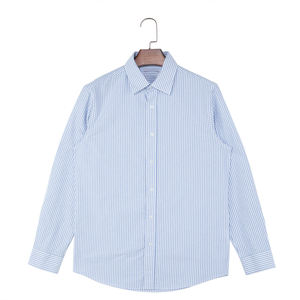 Camisa de Hombre de Verano, Transpirable, de Lino y Algodón, Satén, Lisa, de Manga Larga, Casual, Antiarrugas, con Cuello Camisero, 160g - Product Image 3
