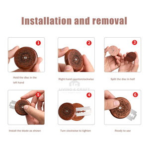 Couteau à pain en bois pour la découpe de la pâte – Coupe-pâte à sourde personnalisé gravé avec lames de rechange - Product Image 2