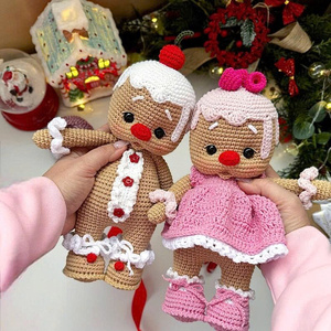 Crochet <b>Gingerbread</b> <b>Man</b> Amigurumi Doll Educational Model <b>Toy</b> 1:4 Scale Cotton <b>Toy</b> - Product Image 2