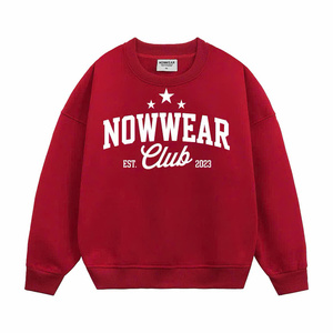 Sweat-shirt à col rond marron pour femme NOWWEAR, imprimé lettres, 100% coton tricoté, vêtements décontractés d'automne - Product Image 2