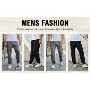Pantalones Jogger Urbanos Flexibles y Ligeros para Hombre, Corte Recto, Suaves, Elásticos, Transpirables, con Cordón Ajustable, Estilo Urbano - Product Image 6