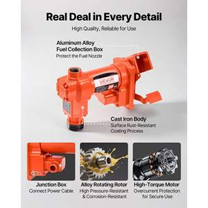 12V DC <b>Fuel</b> <b>Transfer</b> <b>Pump</b> 20 GPM Manual Nozzle Discharge Diesel Gasoline Extractor Suction Pipe Biodiesel <b>Pumps</b> - Product Image 6