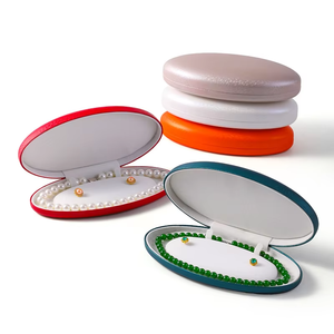 Caja de Joyería de Lujo Estilo Cuero, Caja de Exhibición de PU para Aretes y Collares de Perlas - Product Image 2