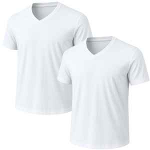 เสื้อยืดคอกวีชาย ออกแบบเองได้ ผลิตจากผ้าฝ้าย ราคาโรงงานโดยตรง MOQ ต่ำ จัดส่งทั่วโลก ขนาดพอดีตัวตามสั่ง รับประกันตามฤดูกาล - Product Image 5