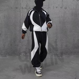 Stylite – Survêtement d'hiver pour homme, imprimé personnalisé, streetwear, qualité supérieure, coton léger, coupe-vent, zippé, bicolore - Product Image 5