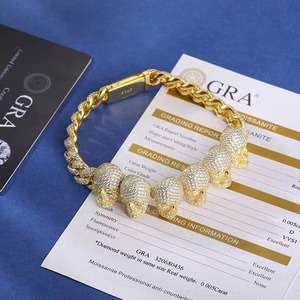 Colgante de eslabones cubanos con diseño de calavera, joyería fina, colgantes y dijes, collar de plata de ley con acabado en rodio - Product Image 1
