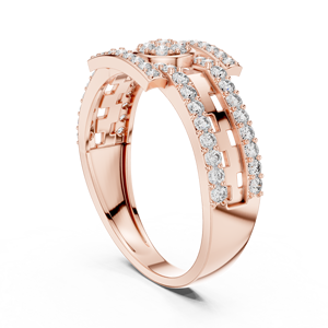 Rose Gold Diamond <b>Ring</b> <b>Open</b> Band Bridal Jewelry for Women Wedding Engagement Daily Wear - Product Image 2