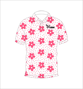 เสื้อโปโลพิมพ์ลายดอกไม้สีชมพูสำหรับผู้ชาย แขนสั้น สวมใส่สบาย เหมาะสำหรับฤดูร้อน เล่นกอล์ฟ น้ำหนักเบา มีปก แฟชั่น - Product Image 4