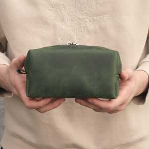 Custom Organizer Genuine Leather <b>Toiletry</b> <b>Bag</b> Vintage <b>Men</b> Travel Dopp Kit Waterproof Shaving Wash <b>Bag</b> Case LYG-0208 - Product Image 6