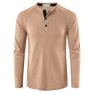 Nouvelle chemise intérieure formelle en coton tricoté à manches longues de couleur unie pour homme, collection automne-hiver - Product Image 2